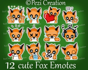 cute Fox Twitch Emotes Pack
