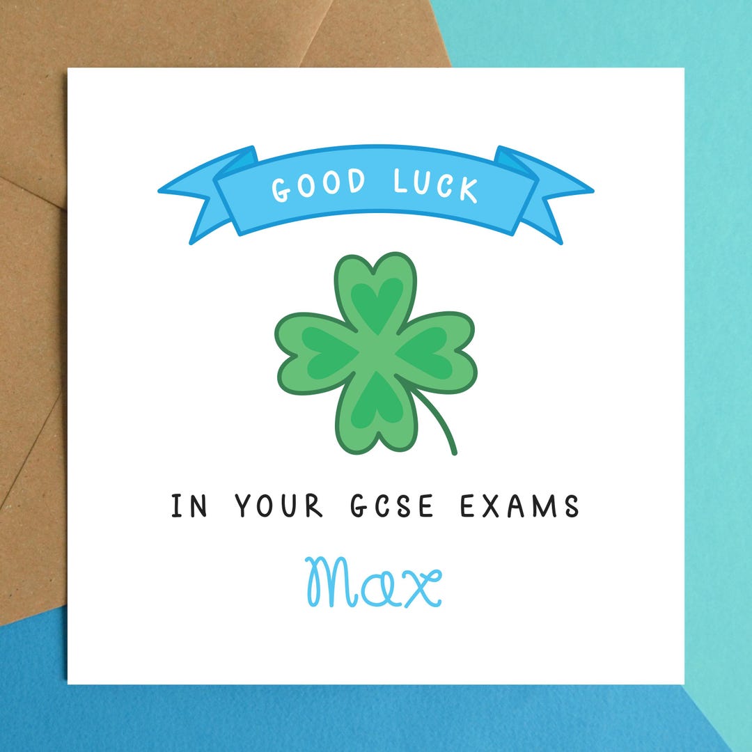 Personalised Good Luck in Your GCSE Exams Card for Him, Son, Grandson ...