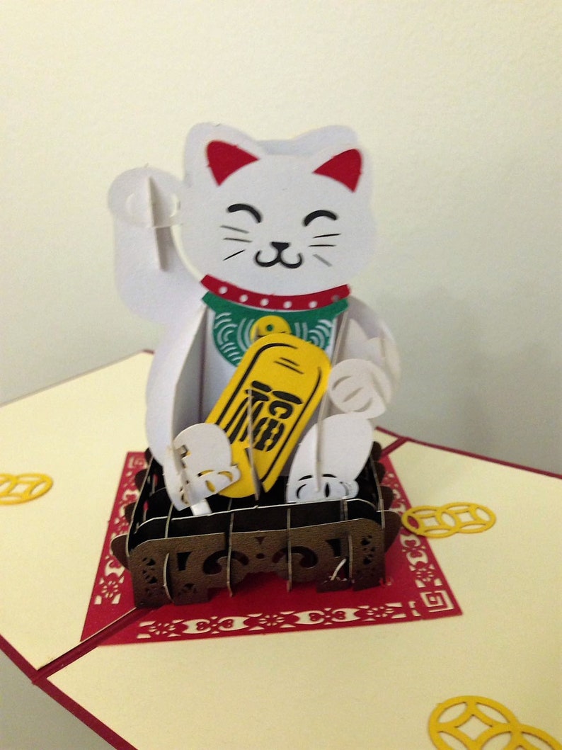 pop up Cat greeting card Cat Birthday card// 3d card// kawaii.