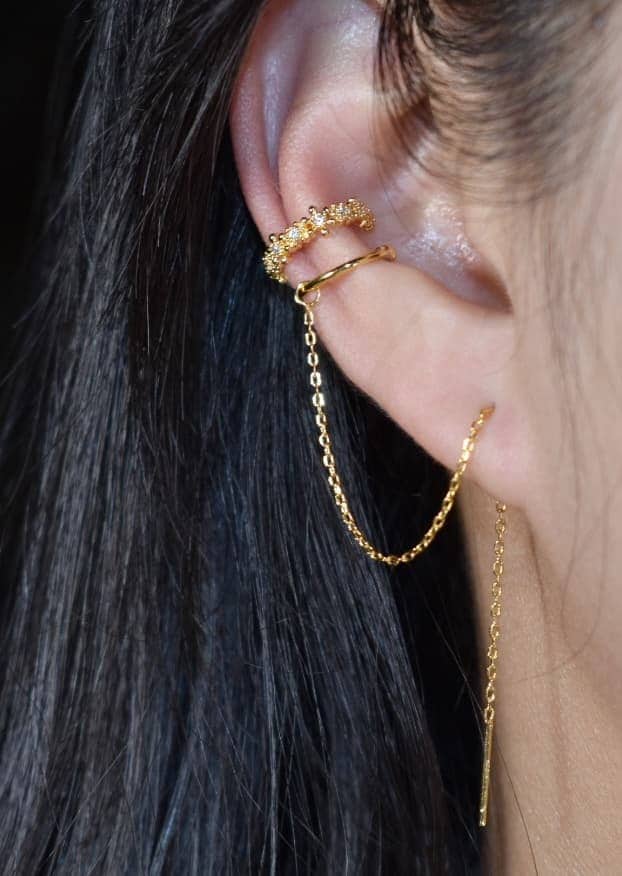 Long Chain Ear Cuff Earring