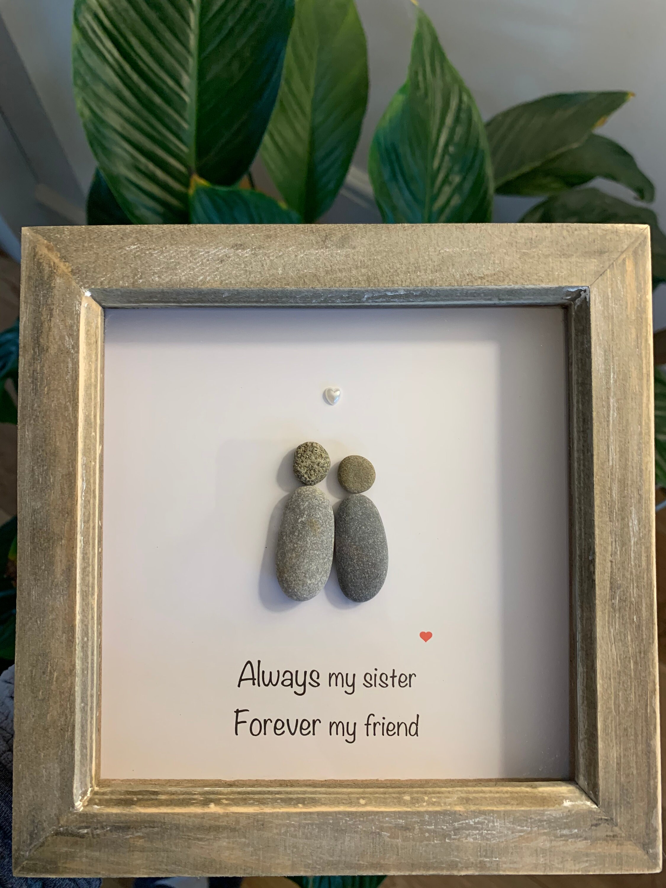 Pebble art.. Sisters birthday gift.. unique pebble art gift.. Etsy