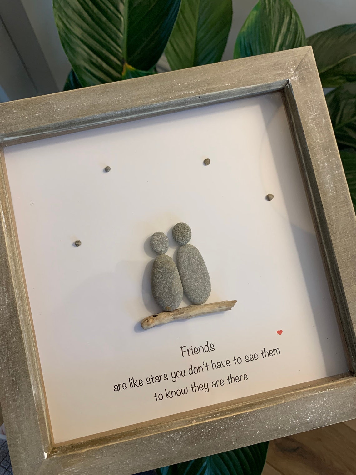 Pebble Art... Gift for Friend... Pebble Frame... Handmade Etsy