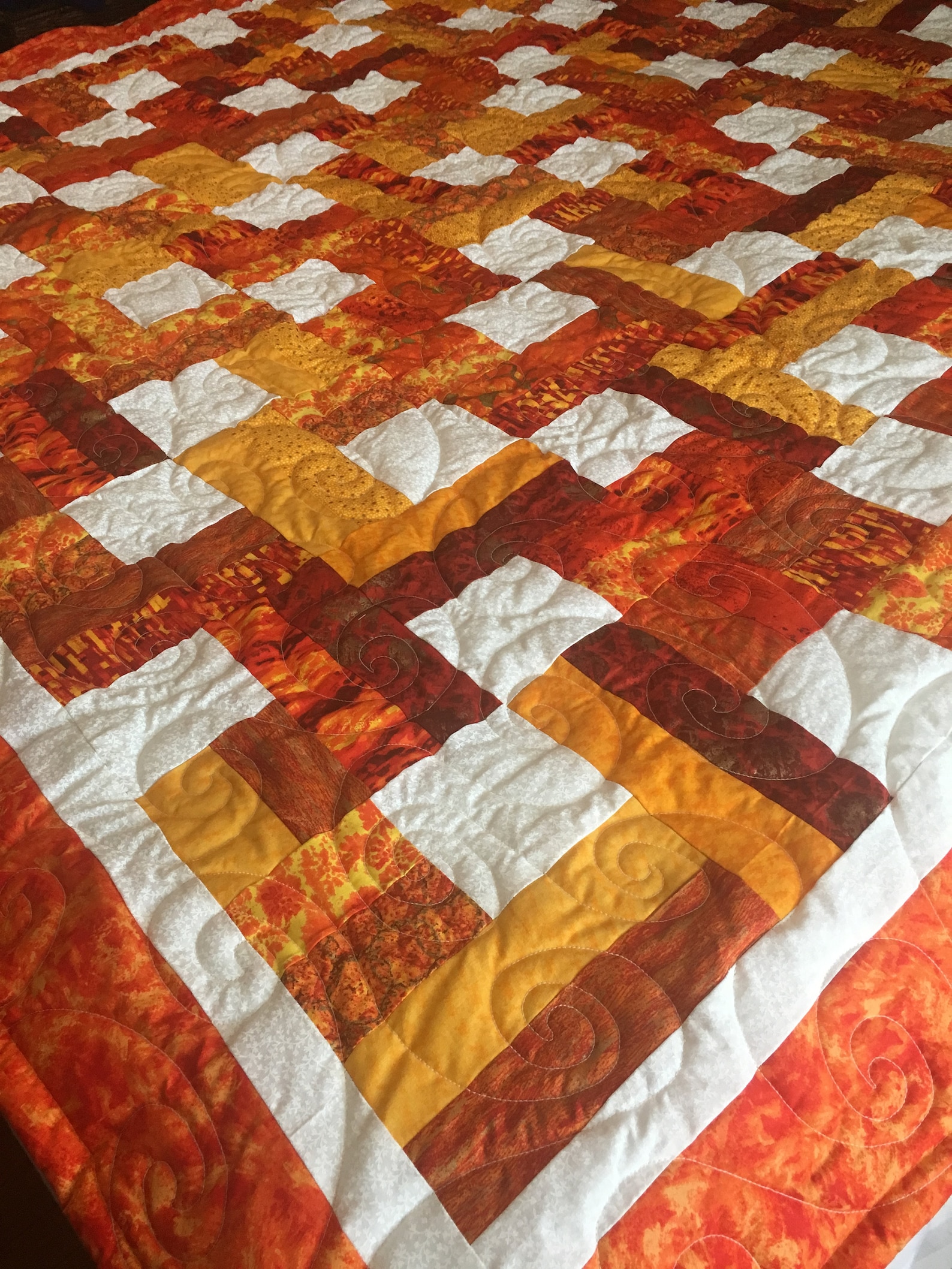 Vibrant Orange & Yellow Quilt Etsy