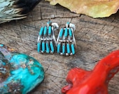 Sterling Vintage Zuni Turquoise Earrings