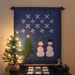 Winter's Walk Wall Hanging and Pillows Quilt Pattern PDF by Jen Daly Quilts image 3