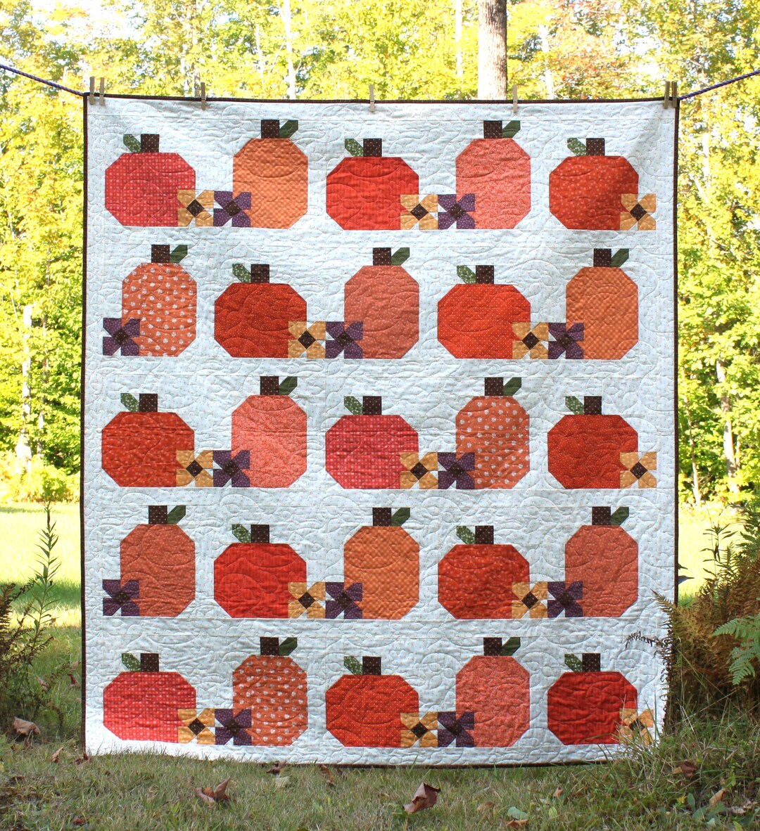 Pumpkin Blossoms Quilt Pattern PDF by Jen Daly Quilts - Etsy