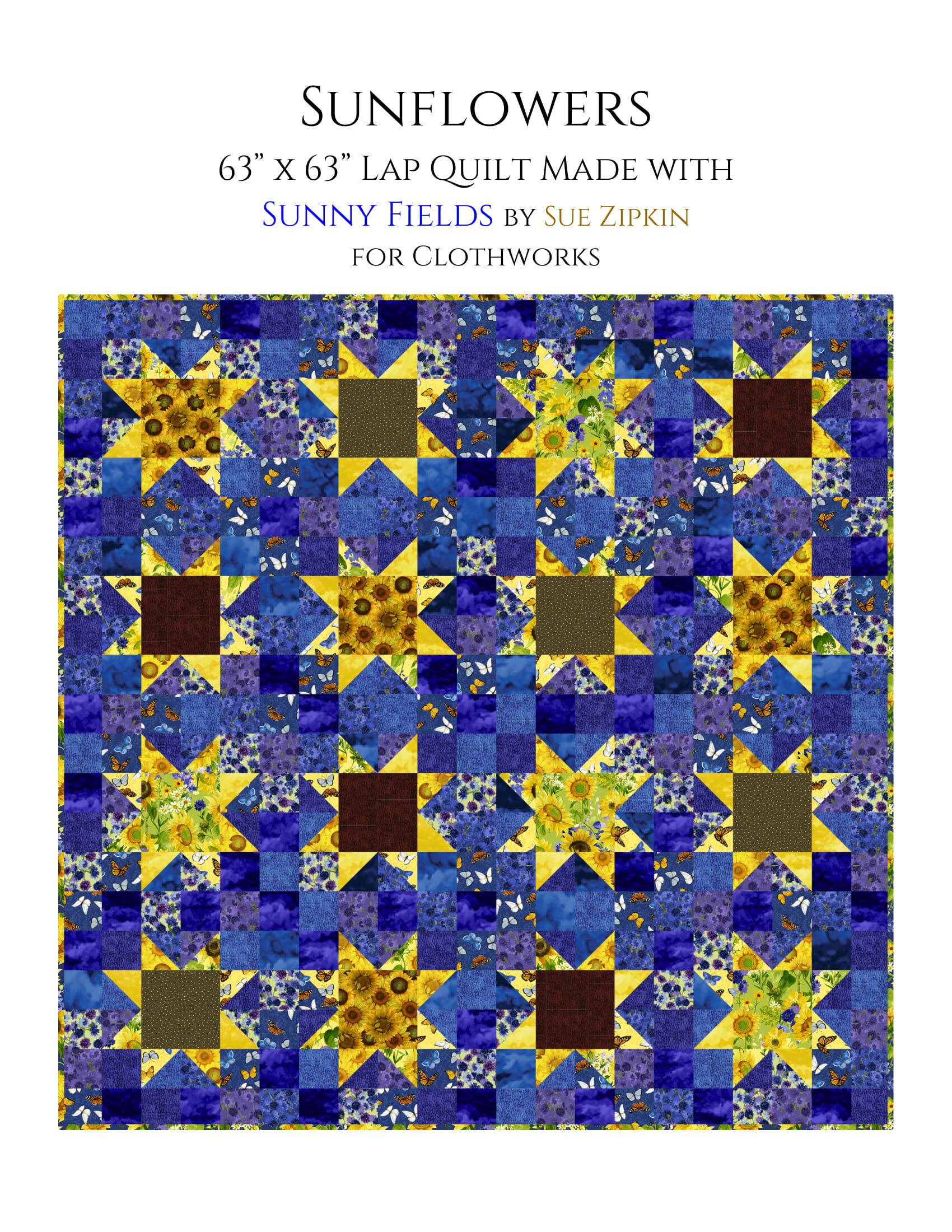 Sunflowers Quilt Pattern PDF by Jen Daly Quilts Instant Etsy