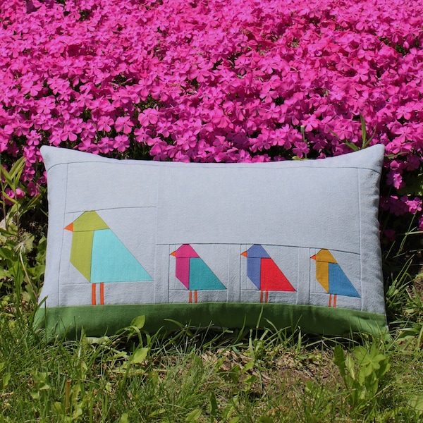 Chirp Crossing Pillow Sham Pattern PDF by Jen Daly Quilts