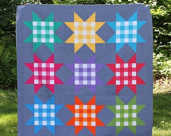 Picnic Stars Quilt Pattern PDF by Jen Daly Quilts