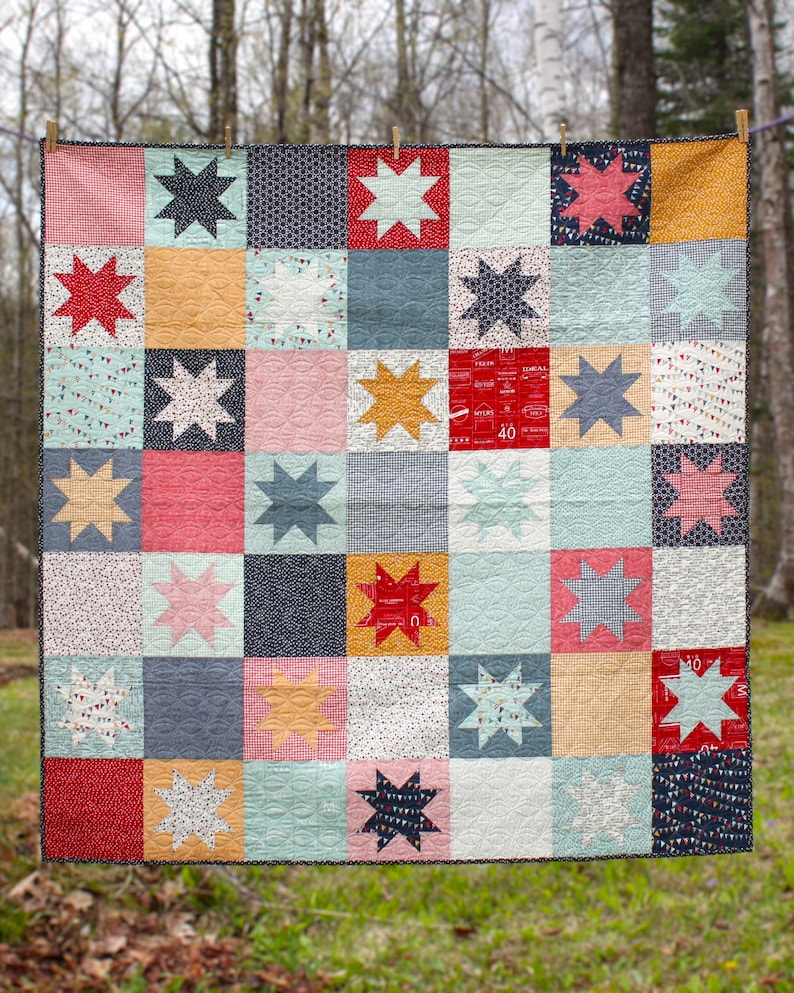 Falling Stars Quilt Pattern PDF by Jen Daly Quilts - Etsy