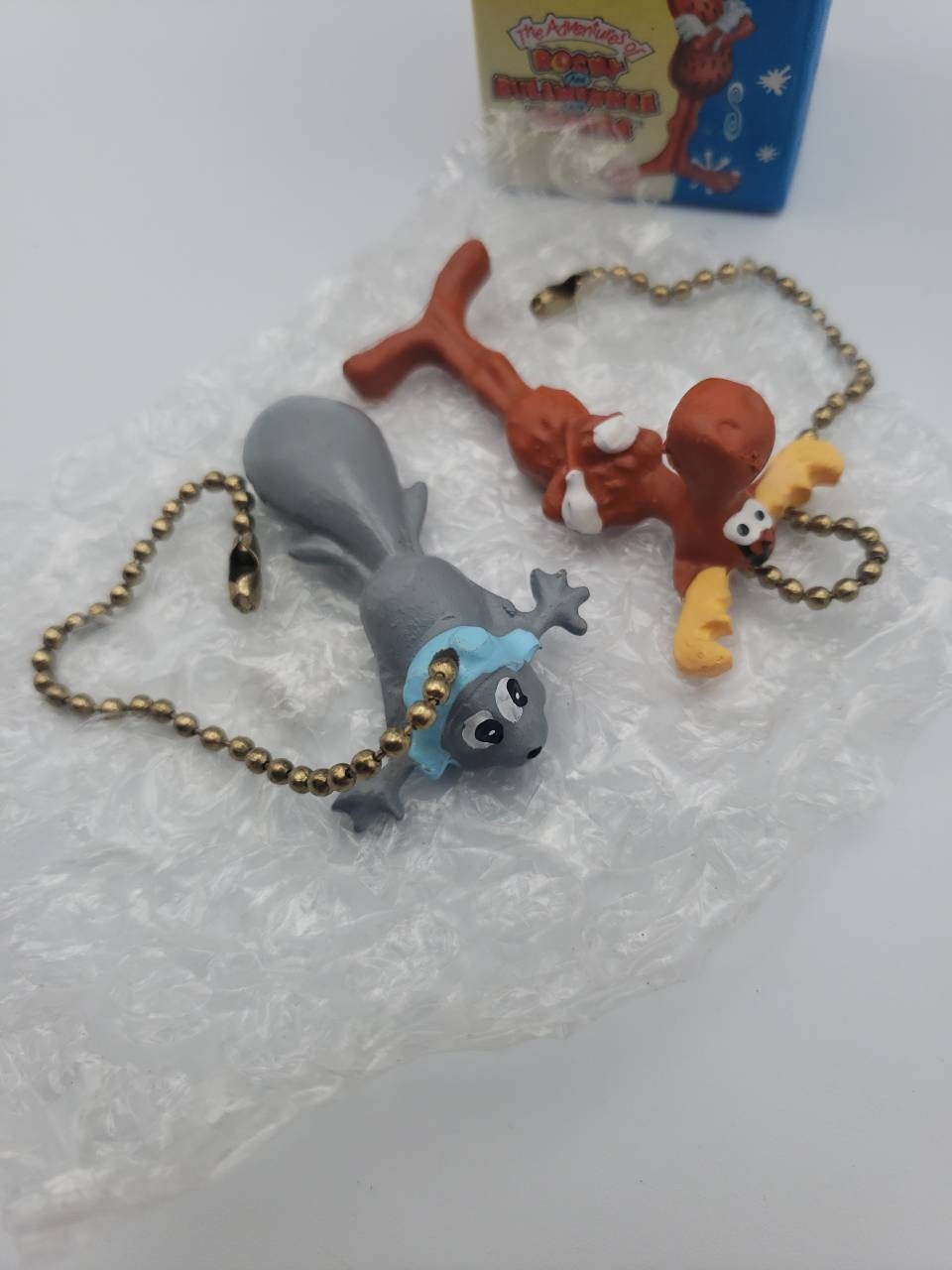 Rocky and Bullwinkle Ceiling Fan Light Pull Chain Set New Vintage Old ...
