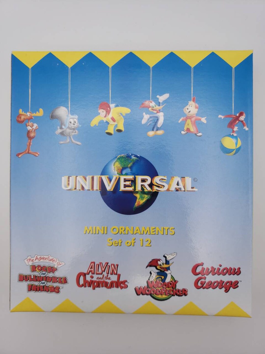 Universal Studios Mini Christmas Ornament Set of 12 1990's NOS
