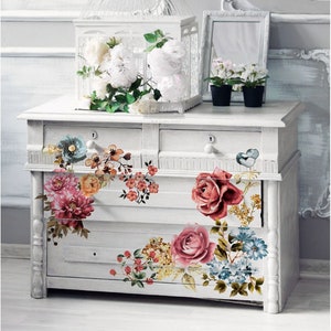 Furniture Decals Ruby Rose by ReDesign with Prima || Rub On Transfers for Furniture and for Crafts