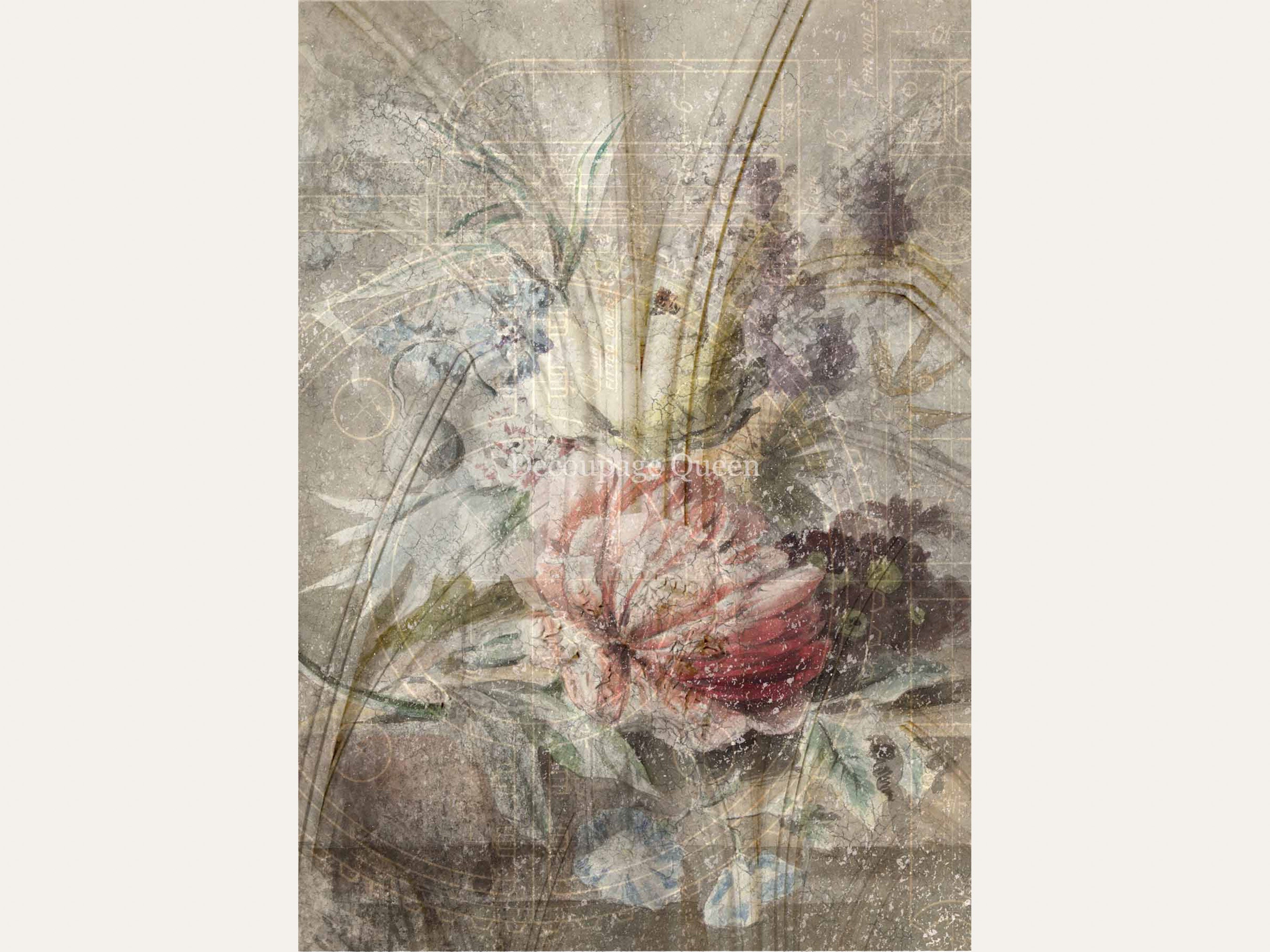 A3 Decoupage Rice Paper ROSE REFLECTIONS Decoupage Queen Etsy