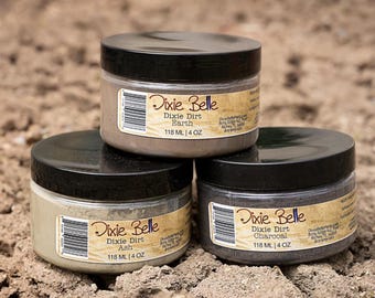 Dixie Belle Powder Pigment | Ash Gray, Charcoal Black, Earth Brown (4 oz)