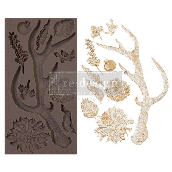 Logger's Lodge 2 Silicone Mold || Redesign with Prima Moulds || Antlers Fall Resin Molds || Polymer Clay or Baking || Limited Edition