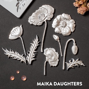 Resin Molds SPRING IS HERE || Dadarkar Art Silicone Mold || Polymer Clay Baking Fondant Chocolate Mould || Poppy Floral Moulds Poppies