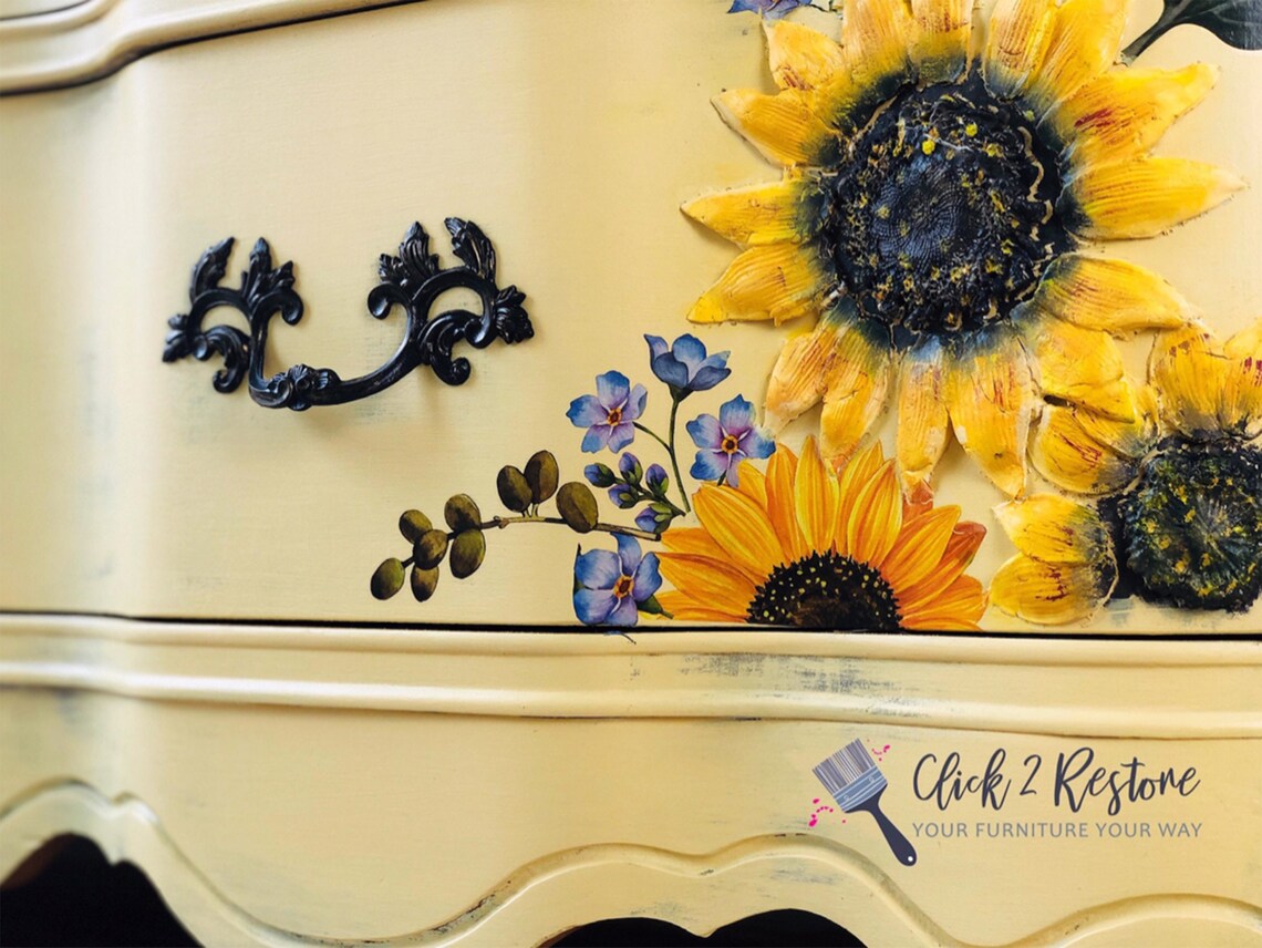 Rub On Transfers For Furniture Sunflower Fields Etsy