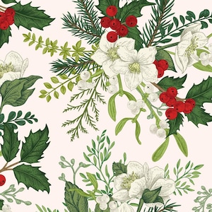 Decoupage Paper HOLIDAY HOLLY for Crafting || Size: A3 (3 Pack) || Belles & Whistles (Dixie Belle Paint) || Rice Paper sChristmas