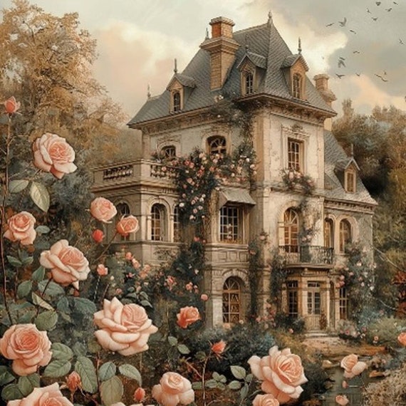 Decoupage Paper VICTORIAN HOUSE Lablanche A4 Plus Rice Paper for Decoupage Vintage Romantic Pink Roses Crafting Limited Edition Etsy