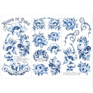 Furniture Transfers SPRING SERENADE || ReDesign with Prima || Size: 6 x 12 (3 Pack) || Floral Small Rub on Transfers for Furniture Decals