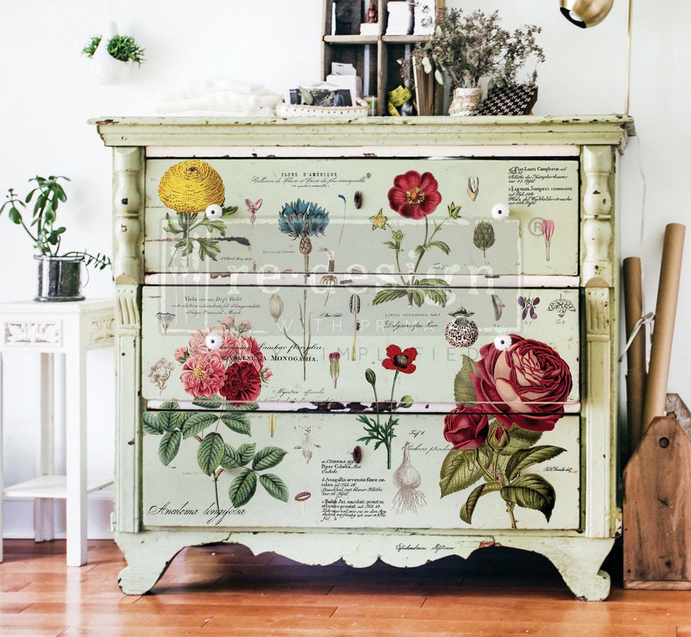 Furniture Decals VINTAGE BOTANICAL by ReDesign with Prima Etsy