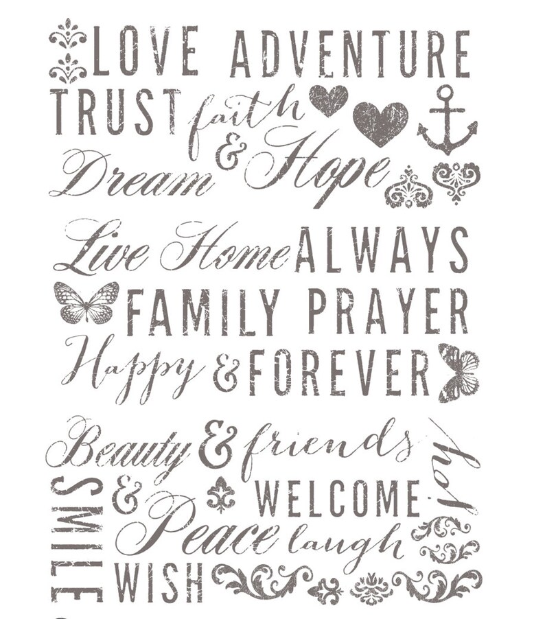 Rub On Transfers For Furniture Words to Live by Etsy