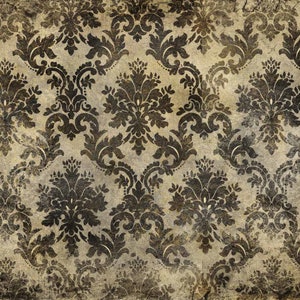 A3 Rice Decoupage Paper for Furniture WEATHERED DAMASK || Decoupage Queen || Dark Damask Pattern