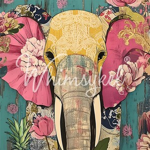 Large Furniture Decoupage Paper BOHEMIAN WANDERER || Whimsykel Designs Large Papers | Decorative Elephant || 21 x 29 Inches, 18 lb Tissue