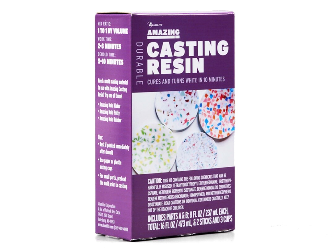Amazing Casting Resin, 10 Minutes Cures White, 16oz. Kit Resin for