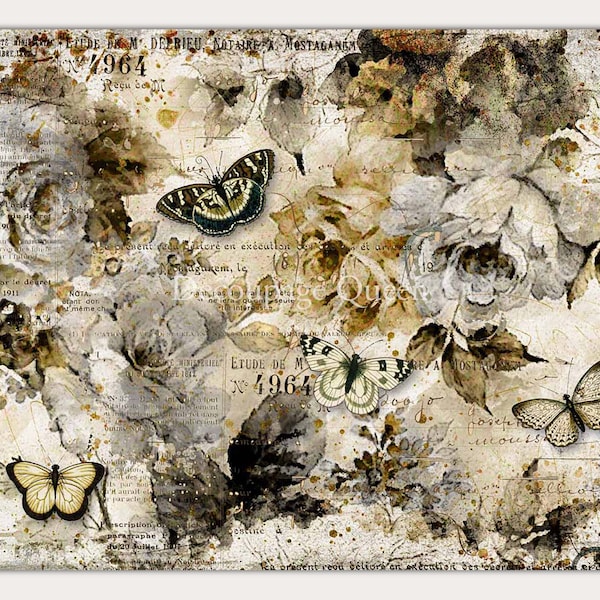 Butterfly Decoupage Rice Paper Etsy