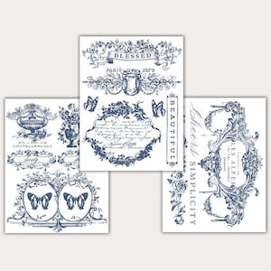 Lovely Labels Rub On Furniture Transfer || ReDesign with Prima || Includes 3 Sheets (3 Unique Designs) ~ Size: Middy