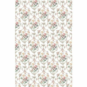 Rub on Furniture Transfer for Furniture FLORAL COURT || ReDesign with Prima Transfers || Delicate Pattern with Pink and Yellow Roses