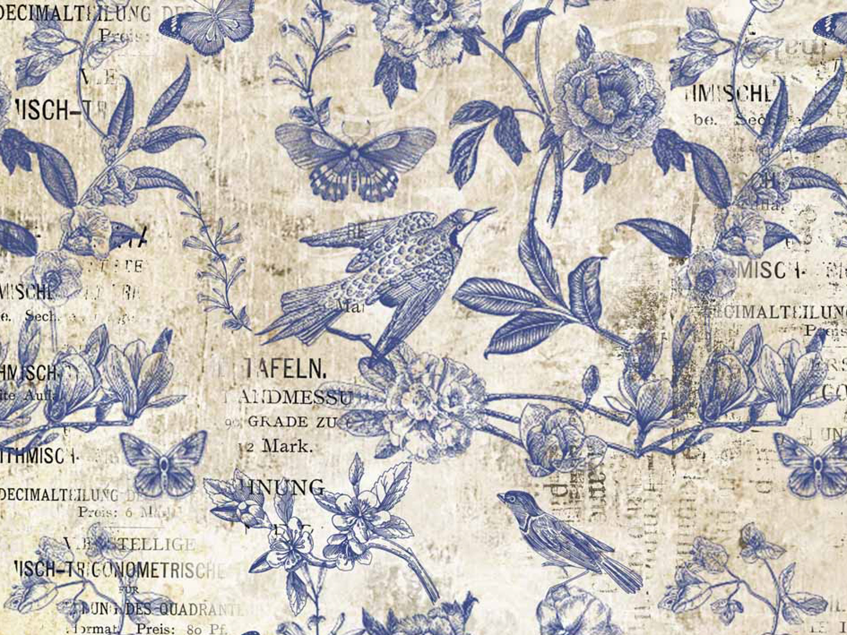 Decoupage Rice Paper BLUE FLIGHT Decoupage Queen Etsy