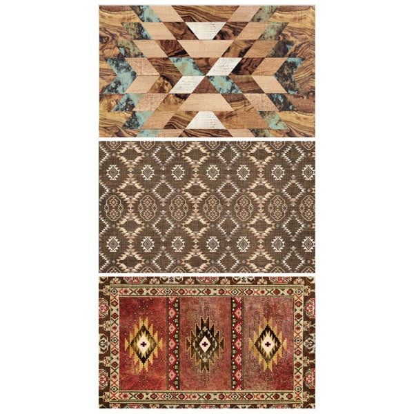 New! Large Decoupage Paper for Furniture WESTERN WHIMSY | ReDesign with Prima | Fiber Tissue Papers Native American | 19" x 30" Per Sheet