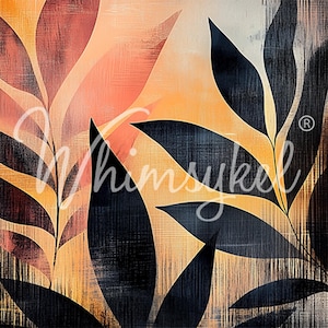 Decoupage Papers for Furniture SHADOW AND SOL || Whimsykel Designs Decoupage Tissue Papers || Large Size: 21 x 29 Inches || Abstract Leaves