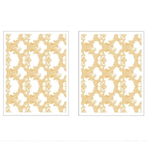 Furniture Transfers KACHA GOLDEN LACEWORK || ReDesign with Prima || Gold Foil Rub on Transfers for Furniture || Size: 8.5 x 11 (2 Pack)