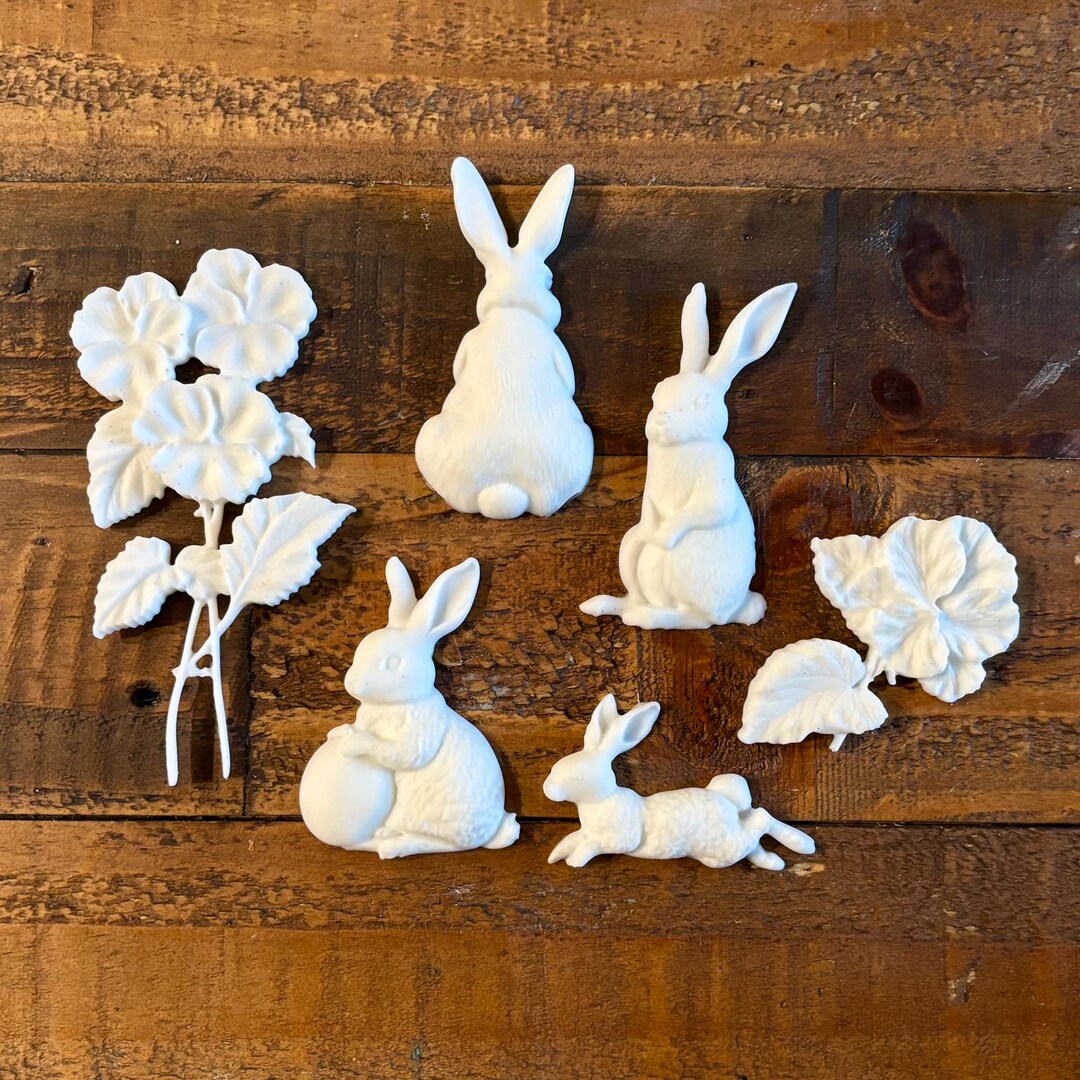 Epoxy Cast Rabbit New Resin Casting of Easter Bunnies White Resin Castings Mold Used is ...