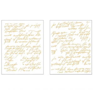 Furniture Transfers KACHA SHIMMERING SCRIPT || ReDesign with Prima || Gold Foil Rub on Transfers for Furniture || Size: 8.5 x 11 (2 Pack)