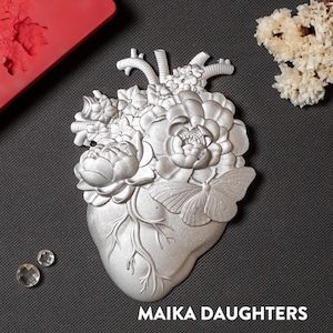 Resin Molds BLOOMING HEART || Dadarkar Art Silicone Mold || Polymer Clay Baking Fondant Chocolate Mould || Get Inspired Floral Moulds