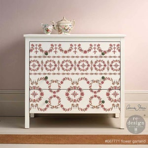 Annie Sloan FLORAL GARLAND Rub On Transfer for Furniture || ReDesign with Prima Transfers || Furniture Decals || 24 x 35 Inches