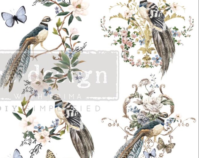 Rare Birds Rub on Transfer for Furniture Redesign With Prima Includes 3