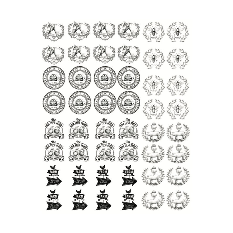 Drawer Knob Rub on Transfers FARM FRESH MARKET Redesign Etsy