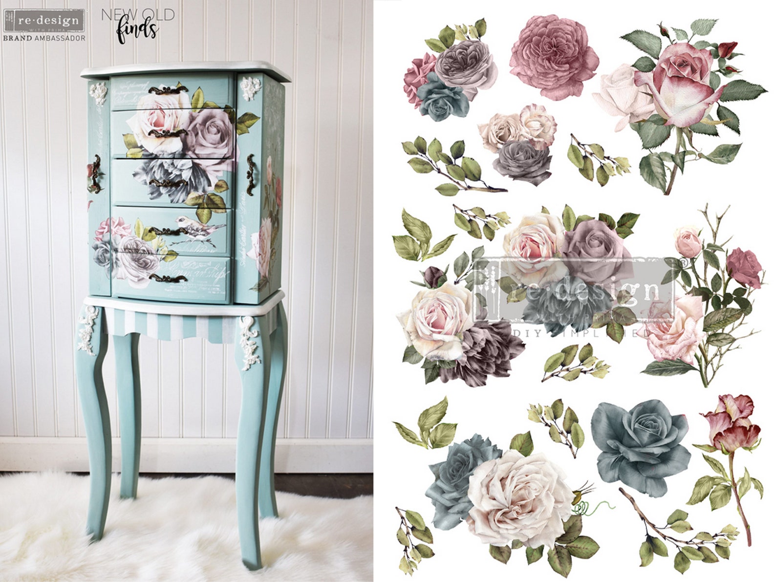 Floral Furniture Decal VINTAGE DREAM ReDesign with Prima Etsy