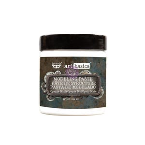 Finnabair by Prima – White Modeling Paste 8oz | Opaque Matte Texture Medium for Stencils & Mixed Media Art