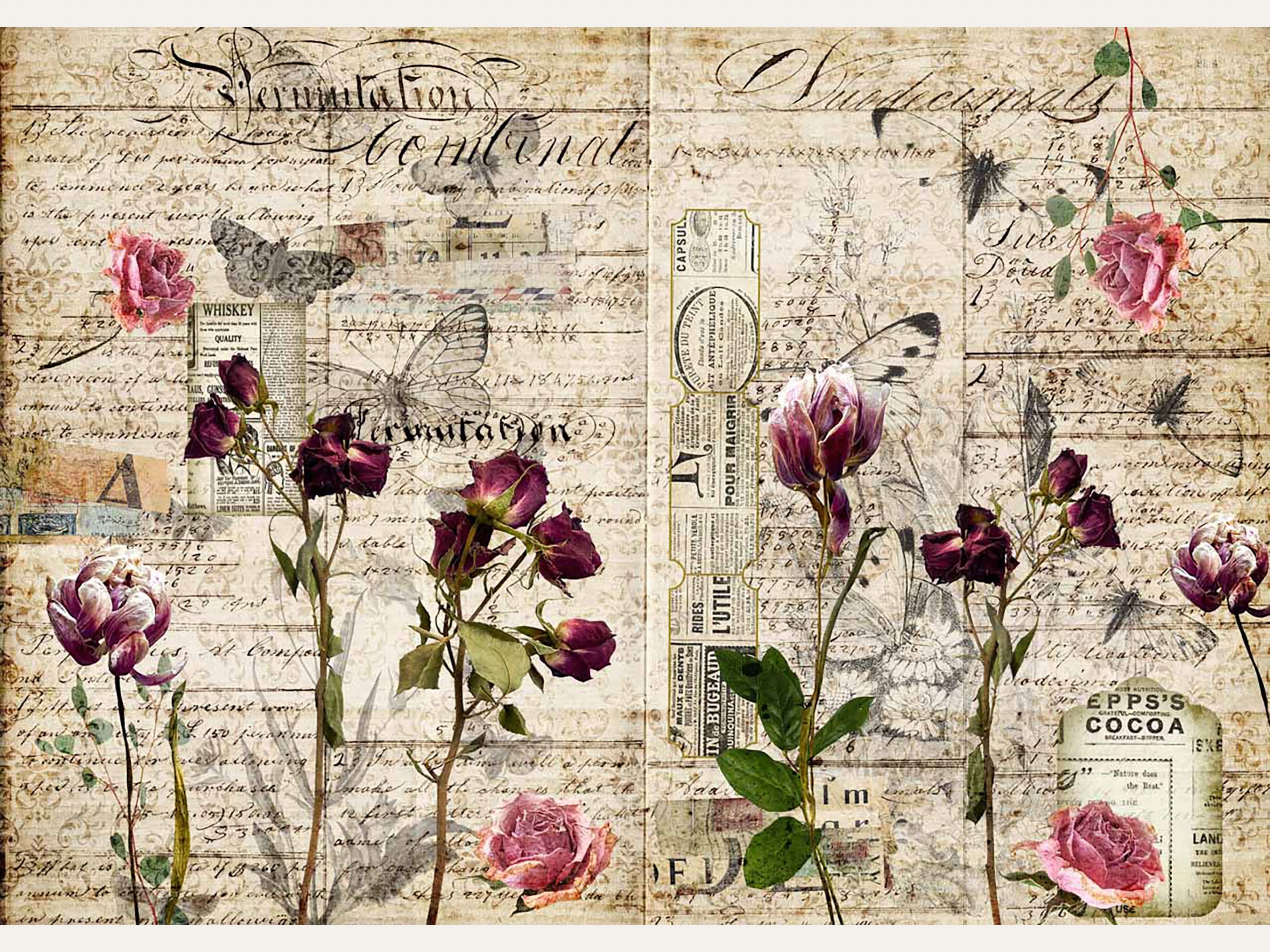 Antiquarian Society A3 Rice Decoupage Paper