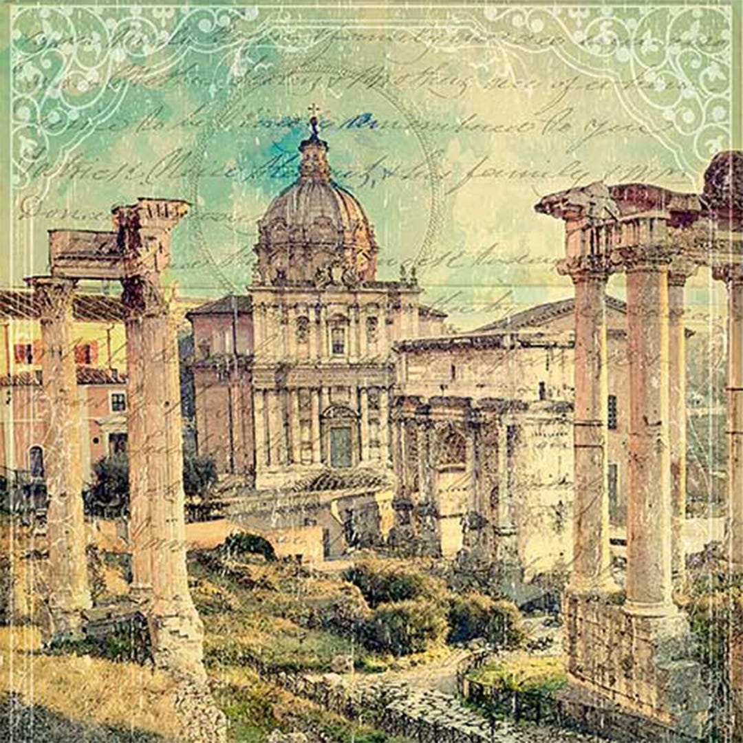 A2 Decoupage Paper for Furniture ANCIENT ROMAN RUINS || Paper Designs ...