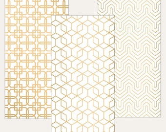 Clearance || Gold Rub on Transfer for Furniture MOTIF GEOMETRIQUE || ReDesign with Prima || Includes (3 Pack) || Small Transfers