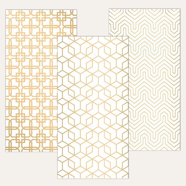 Clearance || Gold Rub on Transfer for Furniture MOTIF GEOMETRIQUE || ReDesign with Prima || Includes (3 Pack) || Small Transfers