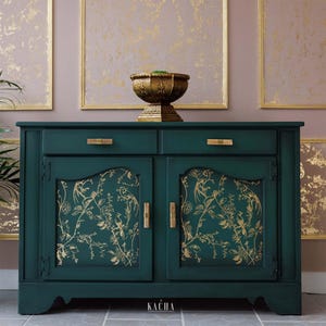 Rub On Transfers for Furniture BIRD SONG by Kacha|| ReDesign with Prima || Gold Foil Furniture Decals || 18 x 24 Inches